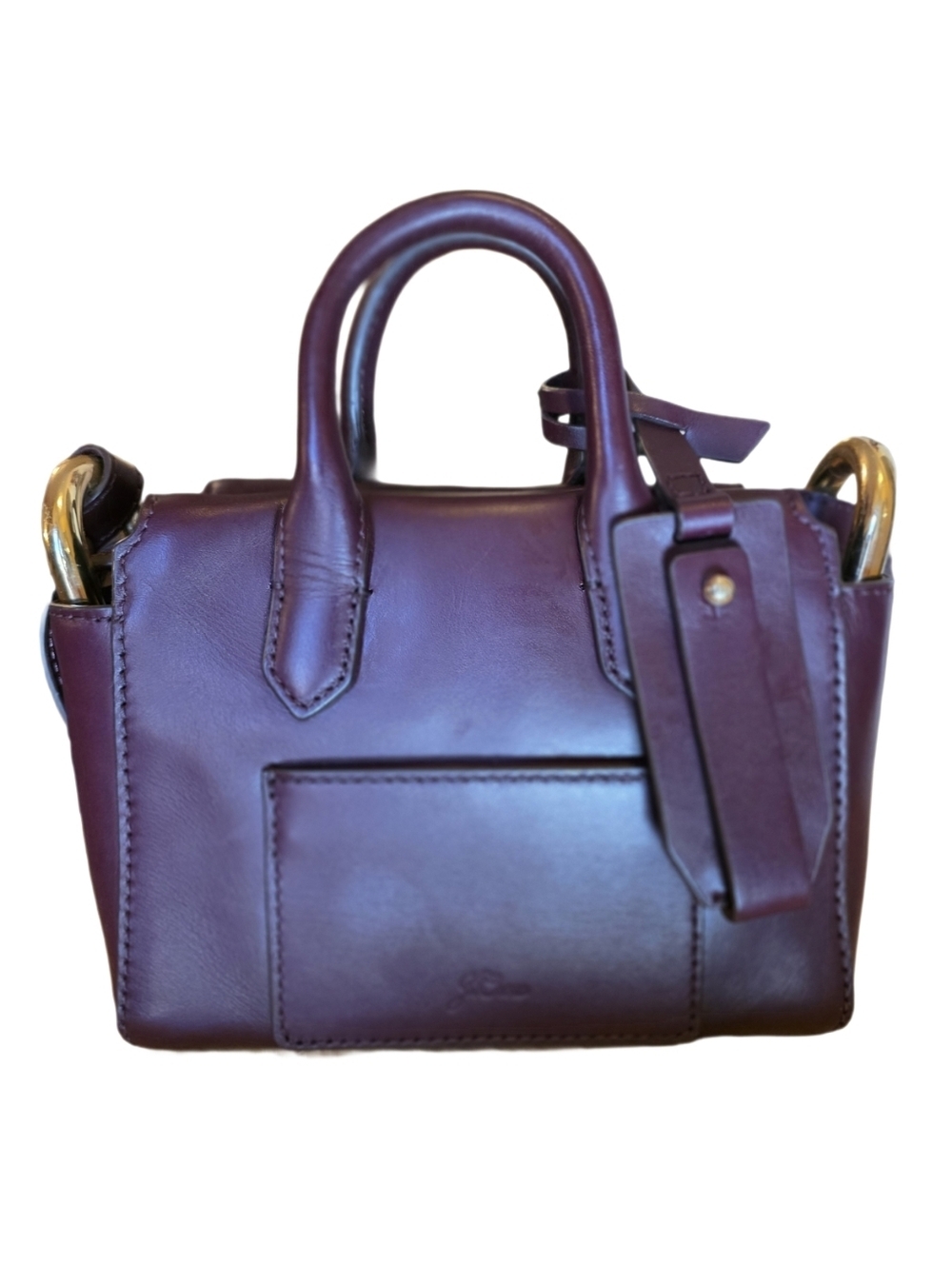 J.Crew Harper Mini Satchel Italian Leather BURGUNDY Merlot Crossbody